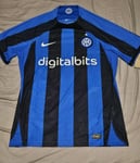 Nike Inter Milan 23/24 Home Stadium Football Shirt Sz M Blue Black DJ7645 409