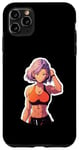 Coque pour iPhone 11 Pro Max Violet Hair Anime & Manga Style Gym Girl Posant Gym Vêtements