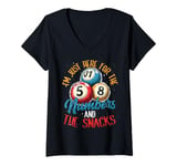 Womens I'm just here for the Numbers and the Snacks - Bingo V-Neck T-Shirt