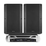 Pair of VSA15P 15" DJ Speakers with Bluetooth PA Amplifier 1500W Power System