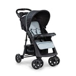 hauck Shopper Neo II, Caviar/Silver - Lightweight Pushchair with Snack Tray, Cup Holder & Raincover, Compact & One Hand Folding, Fully Reclining from Birth up to 22 kg