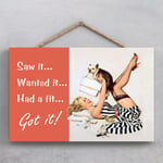 SAW IT WANTED IT HAD A FIT GOT IT PIN UP THEMED DECORATIVE HANGING PLAQUE