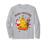 Funny Pizza on Earth Christmas Tree Merry Crust-mas Pizzamas Long Sleeve T-Shirt