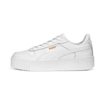 Puma Women Carina Street Sneakers, Puma White-Puma White-Puma Gold, 42.5 EU