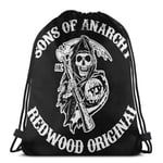 jiadourun Drawstring Bags Sons Of Anarchy Bonnets Unisex Travel Backpack Sport Gym Backpacks Shopping Storage Bag