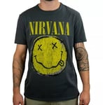 NIRVANA Nirvana Worn Out Smiley Amplified Vintage Xl Charcoal (Vinyl) New