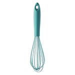 Premier Housewares Hand Whisk for Mixing Rose Light Green Finish Silicone Handheld Whisker for Baking Rust Resistant Whisks with Firm Grip 6 x 6 x 31