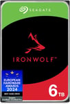 IronWolf 6To, Disque dur interne NAS HDD, CMR 3,5"" SATA 6Goit/s 7200 tr/min, 256 Mo de mémoire cache, pour NAS RAID, Ouverture facile, services Rescue valables 3 ans (ST6000VNZ06)