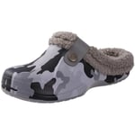 Eyriphy Män Clogs Skor Varm Plush Inomhus Toffpers Icke-Slips Vattentät Vinter Bomull Slides Fluffig Päls Sovrummer Tofflor För Män Camouflage 42-43(10-10.2 inch)