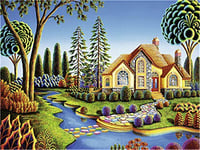 Cartoon House Puzzle Games Jigsaw Puzzles 500 Pieces for Adults Games for Adults Teens and Kid