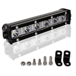 PICAA 7 Pouces 30W Barre LED 4x4 Spot Lumineuse Simple Rangée Phare de Travail LED 12V 24V 6000K Blanc Imperméable pour Offroad Voiture Camion SUV ATV