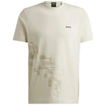 T-shirt BOSS  T-SHIRT BEIGE RELAXED FIT  TEE JAGGED 2 AVEC LOGO CONTRA