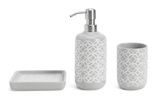 Habitat 2 Ceramic Tile Bathroom Accessory Set - Grey