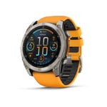 Garmin fēnix® 8 - 51 mm AMOLED Sapphire Klokke for Løping - Unisex i Oransje/Grå