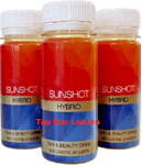 New Sunshot Hybrid Sunbed Tanning Accelerator & Beauty Drink 3 x 60ml Tan Shots