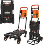 BLACK+DECKER 2-en-1 Diable et Chariot Pliable - Diable Demenagement Max. 55KG - Diable Pliant Max. 120KG - Chariot de Transport Pliable - avec Roues Solides - Plastique/Acier