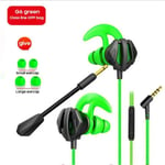 G9 Casques d'¿couteurs portables universels pour jeux Gaming Casque intra-auriculaire 7.1 avec contr¿le du volume du micro PC Gamer Earphones-G6 Green_XINENGJI