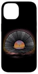 iPhone 14 Retro Vintage Vinyl Sunset Reflection LP Vinyl Record Case