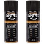 Rust-Oleum AE0050001E8 400ml Painter's Touch Spray Paint - Satin Black (Pack of 2)