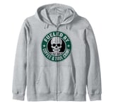 Fueled By Coffee & True Crime Skeleton, True Crime Coffee Zip Hoodie