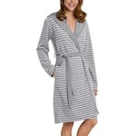 Schiesser Essentials Light Terry Cloth Bathrobe Grå 36 Dame