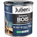 Julien - Peinture Bois Microporeux Extérieur Satin - Portes, fenêtres, portails, mobilier de jardin - Bleu Cobalt 0,5 l