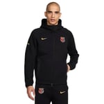 Nike FC Barcelona Top FCB M NK TCH FLC Fz WR HDY, Black/Club Gold, HF7724-011, M