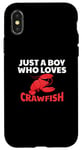 Coque pour iPhone X/XS Lobster fruits de mer amusants Just A Boy Who Loves Crawfish