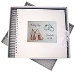 White Cotton Cards Day, Grandson & his Wife Card & Memory Book, Shoes and Wedding Rings design, Board, 27 x 30 x 4 cm