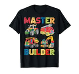 Master Builder Toys Excavator Fire Truck Tractor Dump Truck T-Shirt