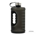 User 2.2L Sport Water Bottle Large Capacity Leak Proof Camping Hiking Cup Kettle with Handle & Time Marker