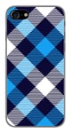 Coque en silicone imprimée compatible Apple iPhone 8 Tartan Bleu