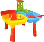 Quickdraw Childrens 4 Section Sand & Water Activity Play Table with Accessories