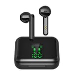 TWS True Wireless Headphone Stereo Bluetooth 5.0 Earphone LED Display Sport In-Ear Headset for iOS Android,Black