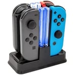 4 en 1 Chargeur MUVIT Gaming pour Manette Compatible Joy Con pour Switch & OLED, Station de Charge pour Manettes Pro