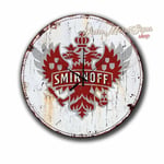 SMIRNOFF VODKA BAR PUB LARGE 300X300  12" DIAMETER METAL TIN SIGN WALL CLOCK