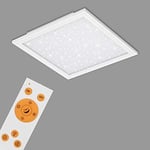 BRILONER Leuchten – Panneau de LED, lampe de plafond avec décoration d'étoiles, réglage de la température de couleur (CCT), inclut une télécommande, 24 Watt, 2.400 Lumen, blanc 7302-016