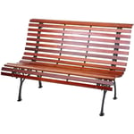 Hegele - Banc de jardin HHG-695, banc du parc, banquette en bois, 2 places, 122cm, 24kg, marron