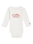 Tommy Hilfiger Baby Logo Floral Long Sleeve Bodysuit, Ancient White Flower