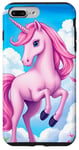 iPhone 7 Plus/8 Plus Pink Unicorn with Clouds and a Bright Rainbow Case