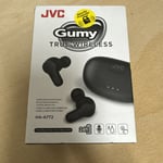 (G) JVC BLACK GUMY TRUE WIRELESS EARBUDS W/PROOF IPX4 24 HOURS BATTERY HA-A7T2