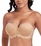 DotVol Femme Soutien-Gorge Grande Taille avec Armature Soutien Complet Bretelle Plusieurs Façons à Porter Beige 105C