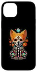 Coque pour iPhone 14 Plus Os de corgi mexicain Sugar Skull, Halloween, jour de la mort d'un chien