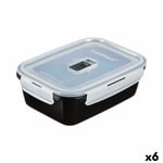 Boîte à lunch hermétique Luminarc Pure Box Noir 1,22 L verre [6 Unités]