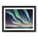 Luminous Aurora Borealis H1022 Framed Print for Living Room Bedroom Home Office Décor, Wall Art Picture Ready to Hang, Black A3 Frame (46 x 34 cm)