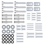 conecto Vesa Screws Set 66 Pieces for Monitor and TV up to 80 Inches, M4 M5 M6 M8 Screws and Spacers, Universal for TV Wall Mount, Stand and Bracket, Silver