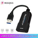 Carte d'acquisition USB 3.0 pour jeux vidéo,adaptateur pour streaming,compatible HDMI,1080P,pour enregistrement et diffusion en direct - Type Black