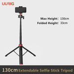 UURig-Trépied extensible 2 en 1 pour appareil photo de 52 pouces,perche à selfie,avec rotule 360,clip de téléphone 2 en 1,pour iPhone Sony IL GoPro - Type Tripod