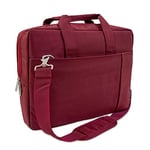 Atlantis Laptop Bag 15.6" inch bandoulière modèle K51, Rembourrage Interne, Compartiment pour Documents, Poche Externe pour Accessoires, Sangle de Fixation pour Trolley. Bandoulière, Couleur Rouge.