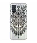 Coque Galaxy S20 PLUS lion jungle wild doodling noir transparente